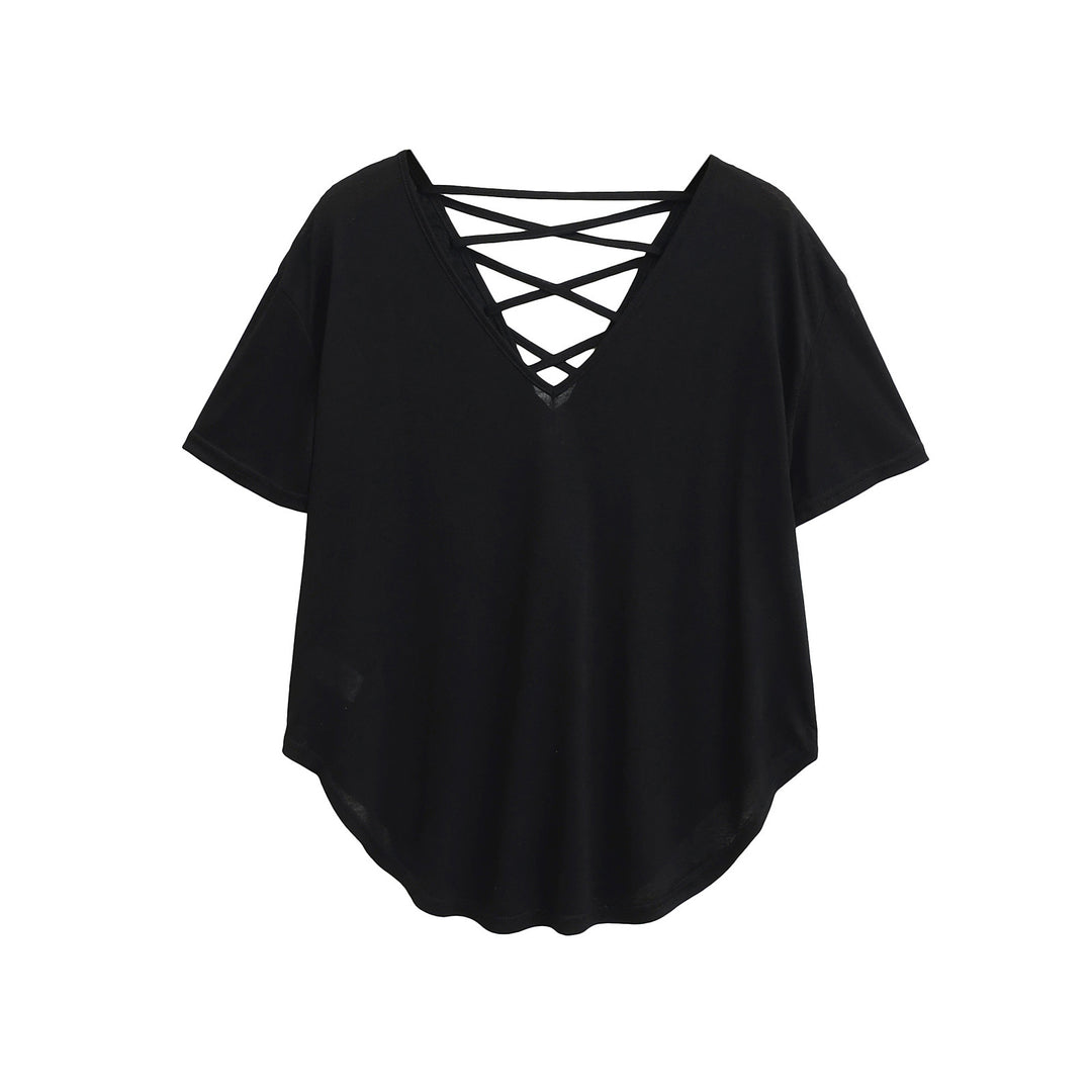 Dame afslappet T-shirt med raffineret rygdetail Stilla
