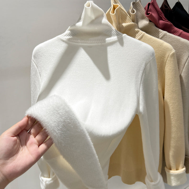 Dame rullekravepullover med blødt inderfutter og trendy design Stilla