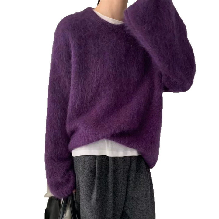 Kvinders fluffy sweater med oversized skæring lavet af mohair uld Stilla