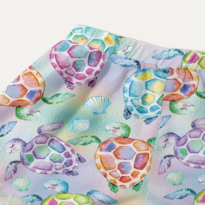 Dame trendy top med knudedetalje og glade havmotiv Stilla