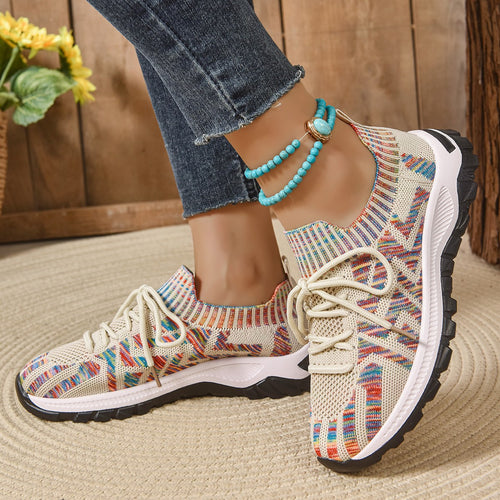 Dame Sporty Sneakers med åndbar strik-overflade og skridsikker sål Stilla