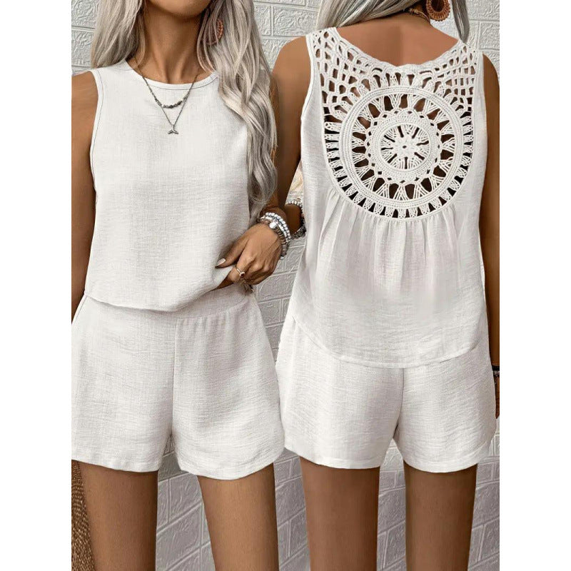 Dame Hæklet-Ryg Playsuit Stilla