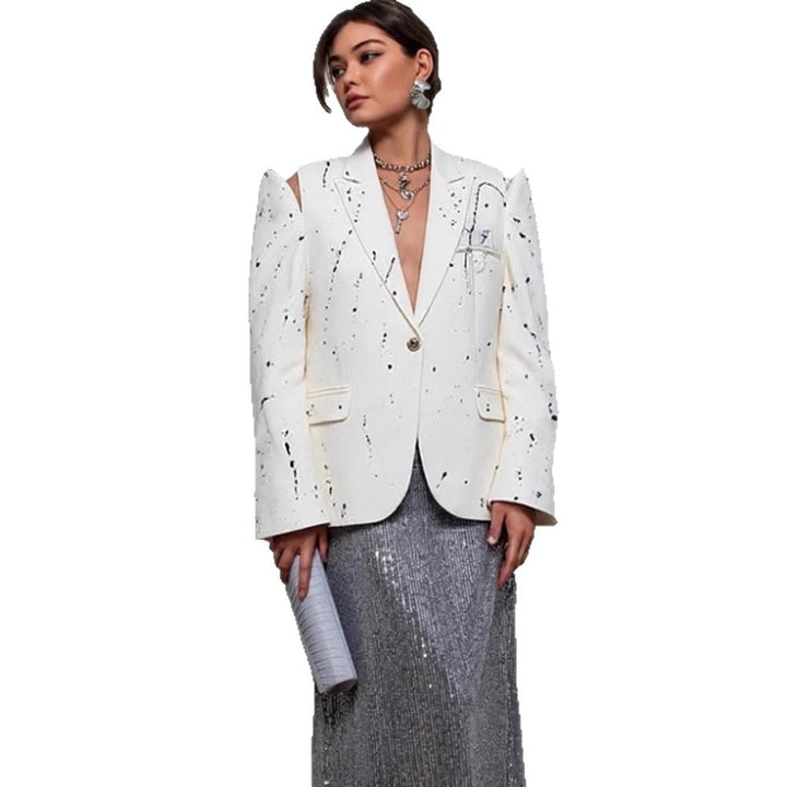 Dame størrelser blazer med kreative designelementer Stilla