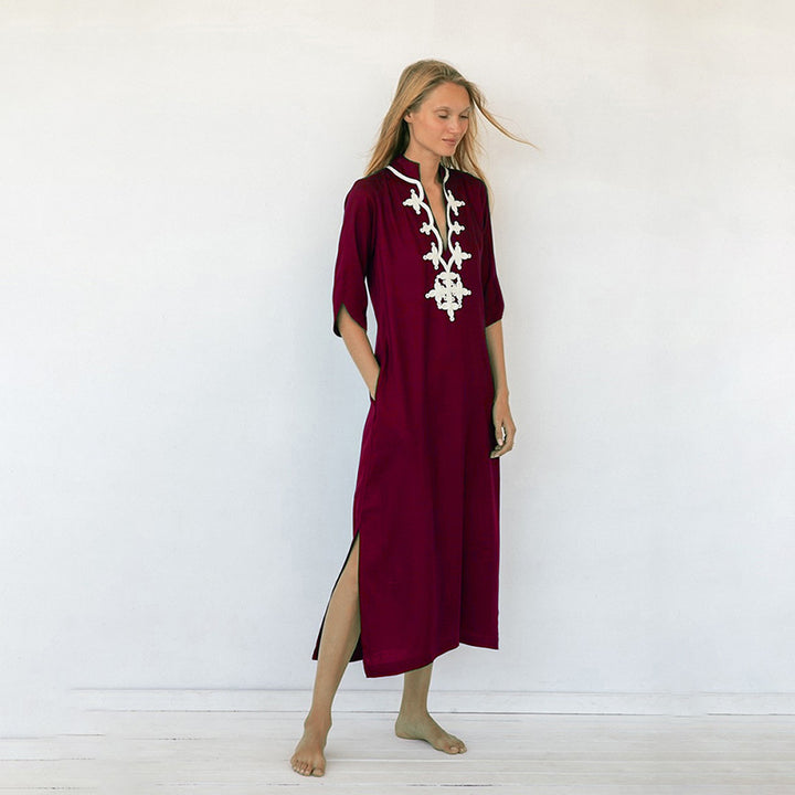 Dame Maxikjole med elegant broderi Stilla