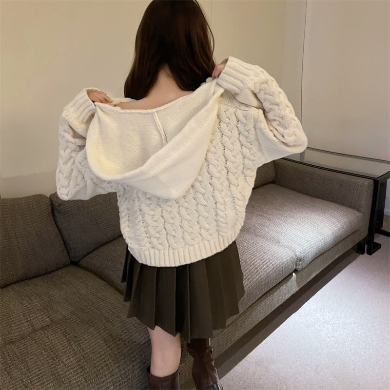 Femme Cozy Kabelstrik Hættepullover Stilla