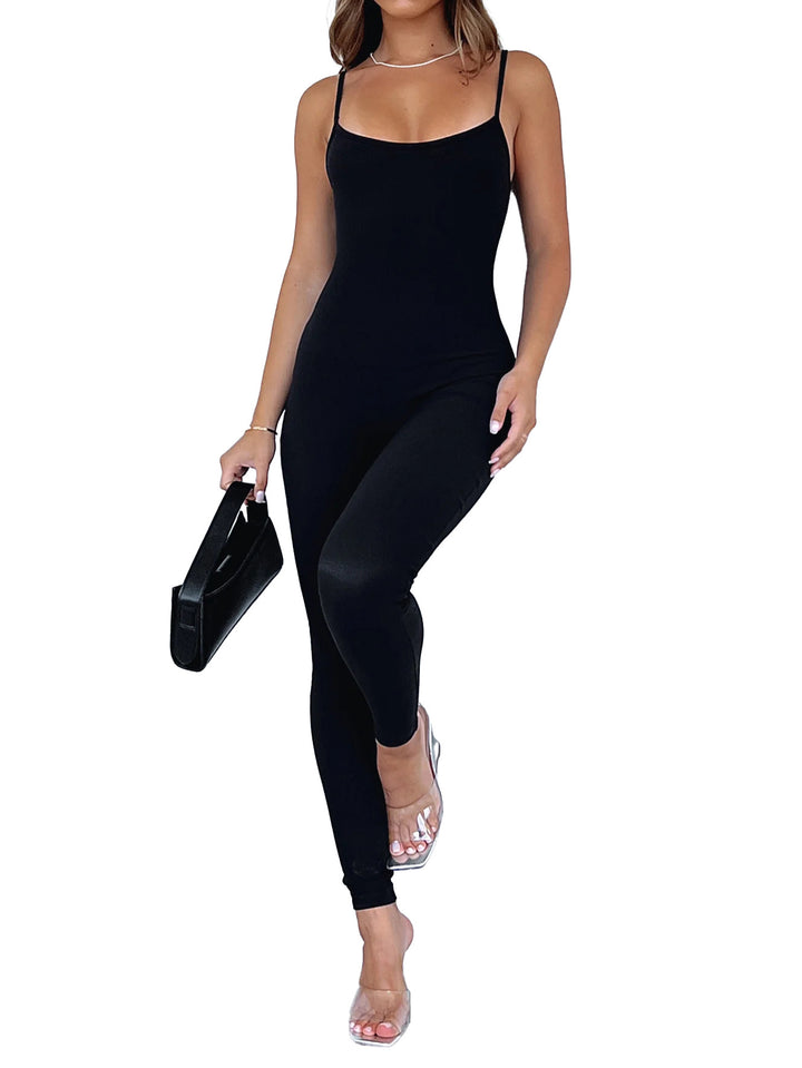 Dame figursyet jumpsuit med ribbet tekstur Stilla