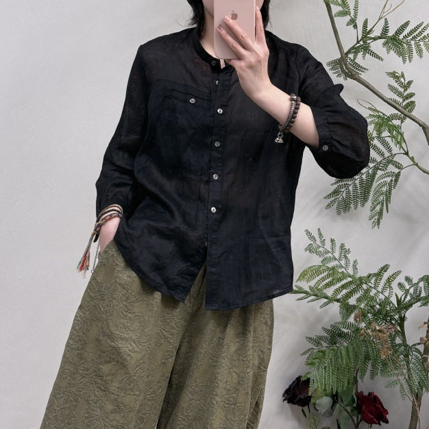 Femme Let Flydende Knapshirt Stilla
