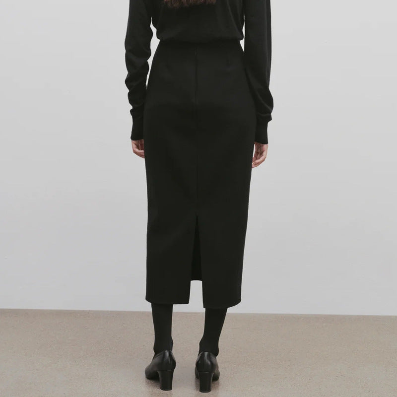 Dame Midi-nederdel med elegant snit og højt talje design Stilla