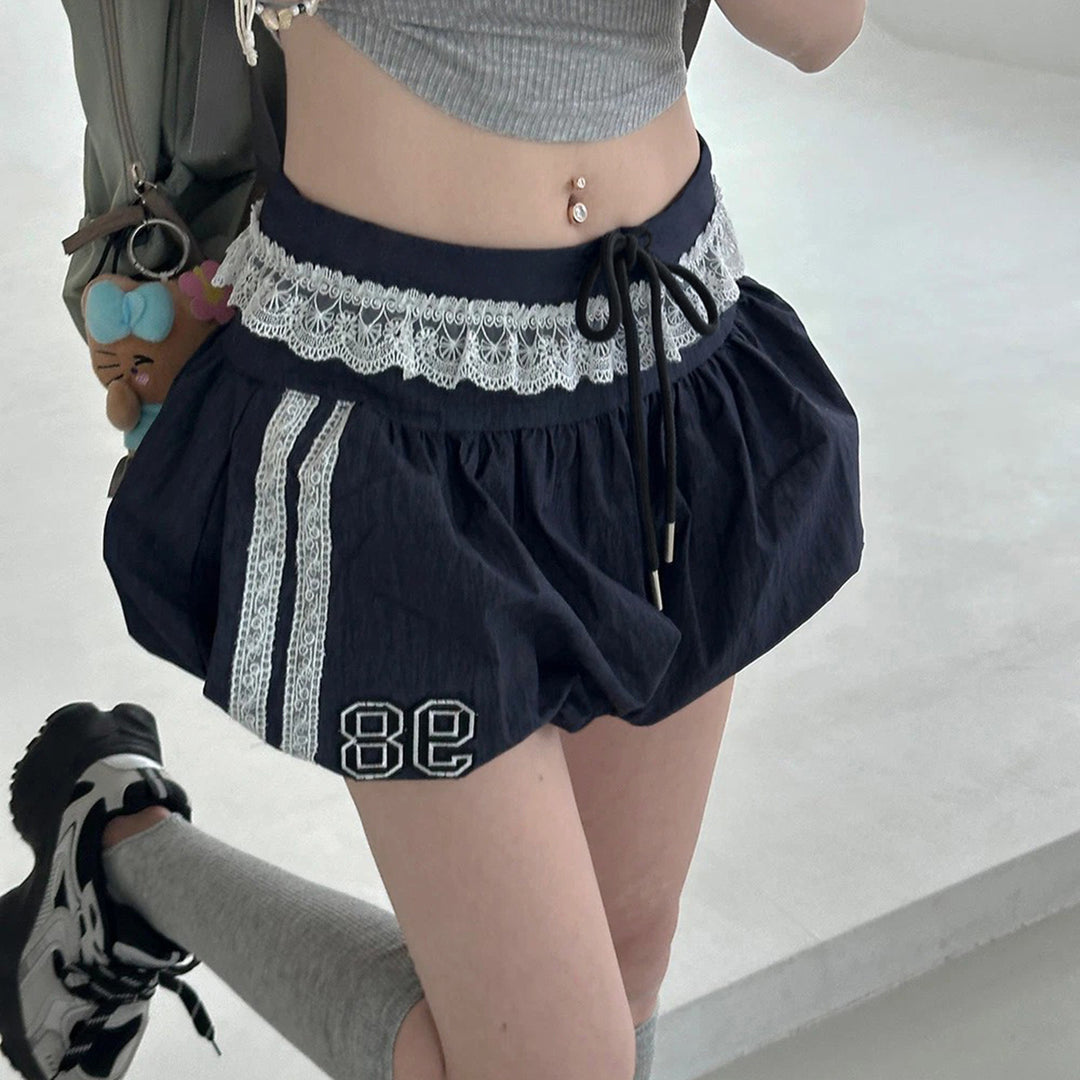 Dame sporty og mode shorts med elegant spidsbånd og justerbar taljebånd Skovae