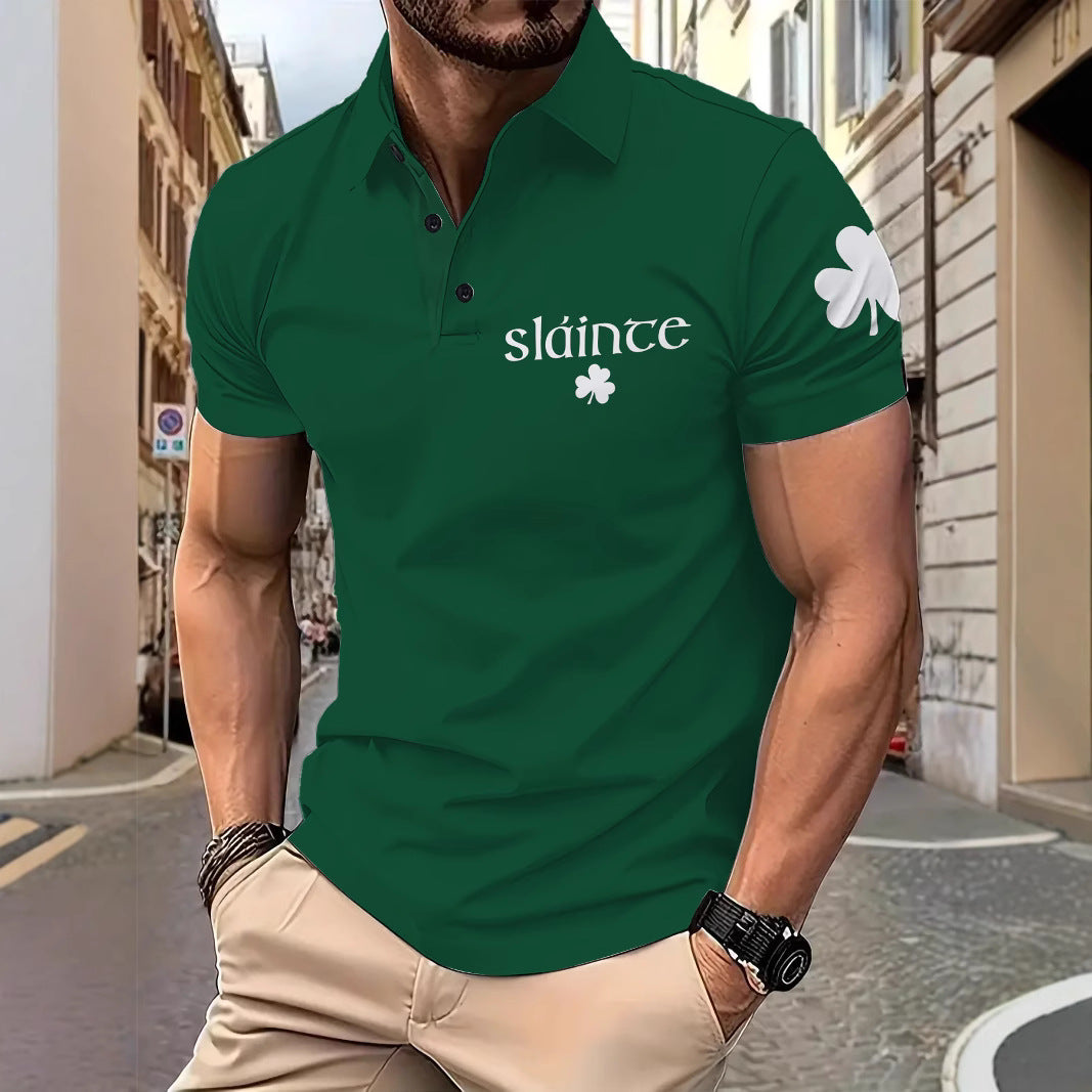 Herrer polo shirt med stilfuld irsk motiv og kvalitets bomuldsblanding Stilla