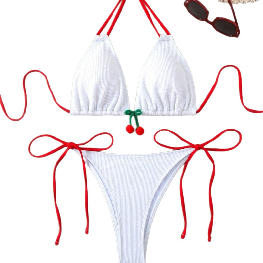 Dame Triangel-Bikini med kirsebær-detalje Skovae