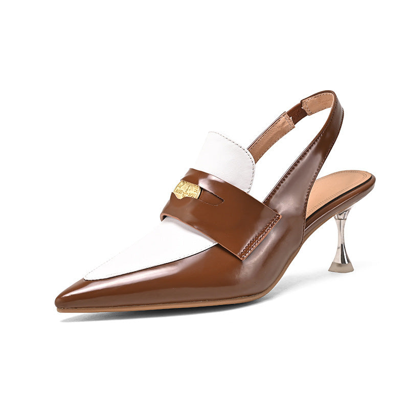 Femme Spids-Tå Slingback Hæle med elegant Accent Stilla
