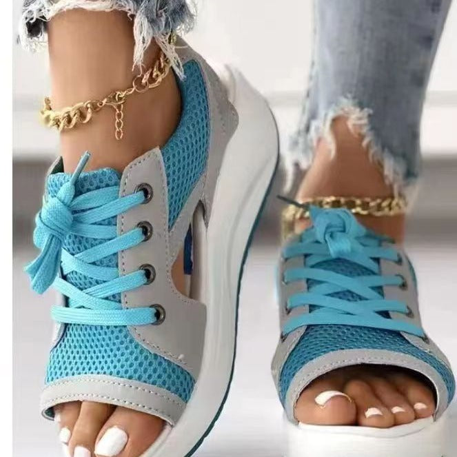 Dame Sporty Sandaler med luftige Mesh-indsatser og behagelig plateau Stilla