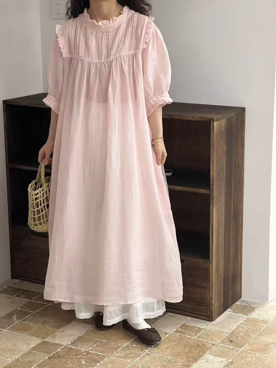 Femme Relaxed Fit Rüsch Maxi Kjole Stilla