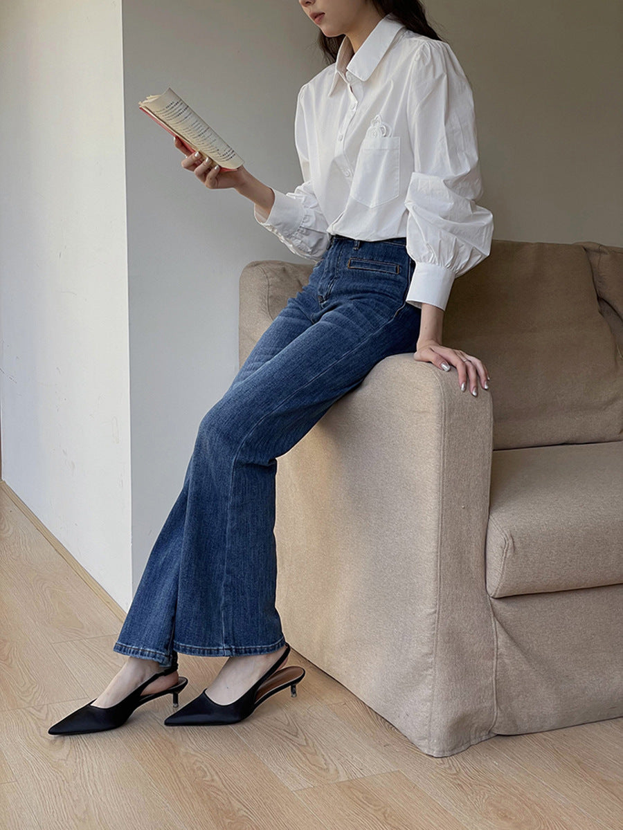 Dame Flared Jeans med høj talje og stilfuldt snit Stilla