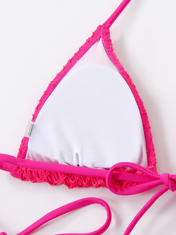 Kvinder Mesh Hæklet Trekant Bikini Sæt Stilla