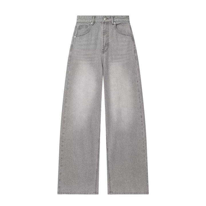 Dame Vintage Højtalje Bredbenede Jeans med autentisk Denim Skovae