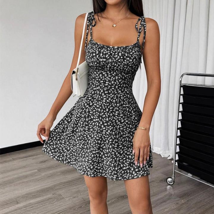 Dame Blomster Sommer Mini Kjole Stilla