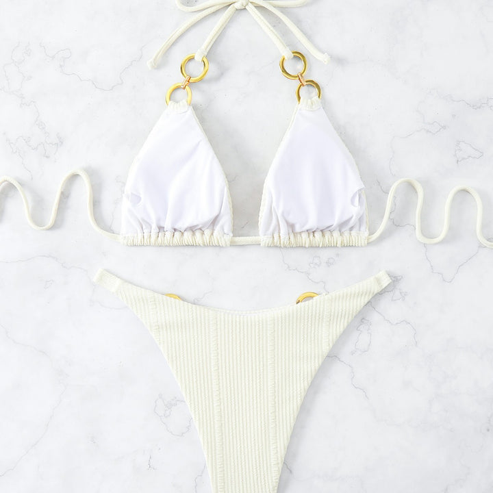 Dame Triangel-Bikini-Sæt med fashionable ring accenter og raffineret design Stilla