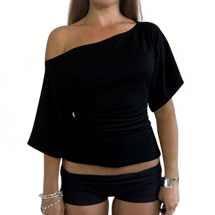 Dame Sporty to-delt sæt med oversized top og korte shorts Skovae