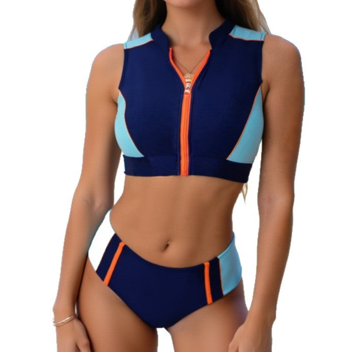 Dame Sportsligt Bikini-Sæt med Lynlås Skovae
