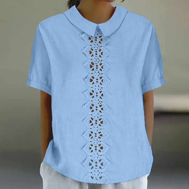 Dame Spids-Detail Kortærmet Bluse Stilla