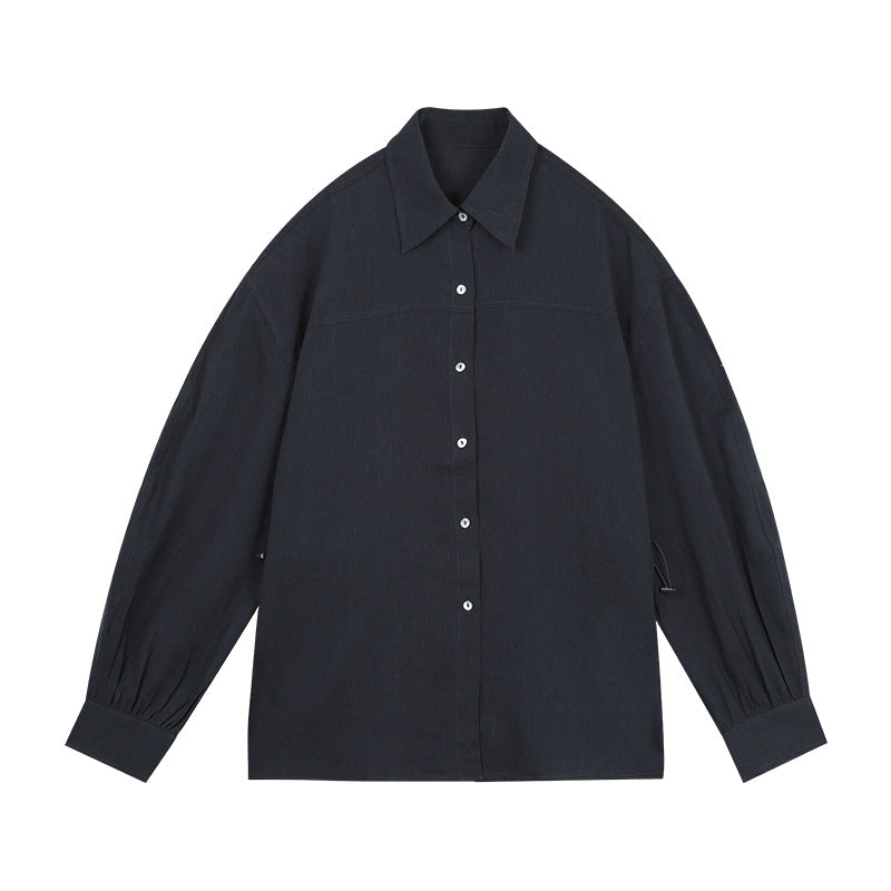 Dame Oversized Skjorte bluse i åndbart stof med stilfuld krave Stilla