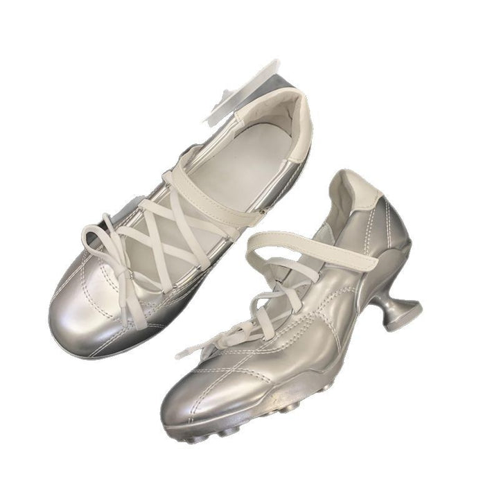 Dame ballerinas med moderne snørre-design og fleksibel fodseng Stilla