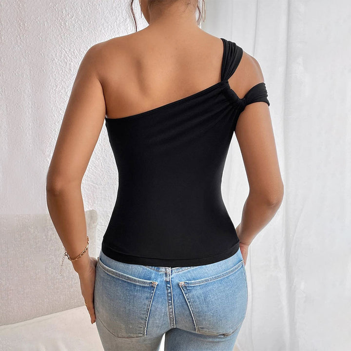 Kvinders ærmeløs bodystocking med asymmetrisk design og U-hals Stilla