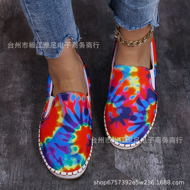 Dame Slip-On Fritidssko med farverigt batik-design og komfortabel sål Stilla