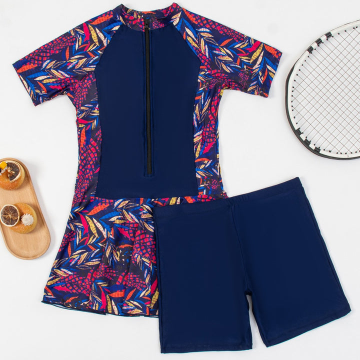 Dame rashguard badedragt med mode nederdel design Skovae