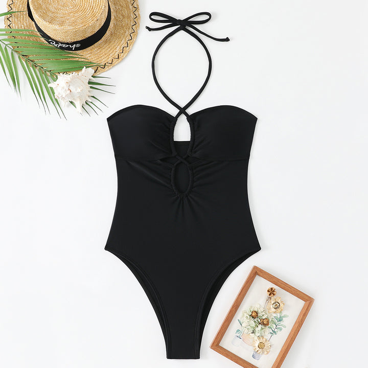 Dame one-piece badedragt med elegant nøglehul-design Skovae