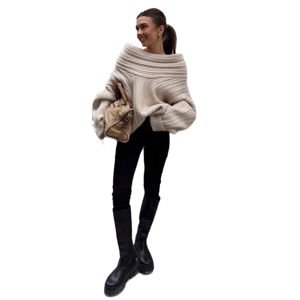 Damer Oversized Strikpullover med casual snit og voluminøse ærmer Stilla