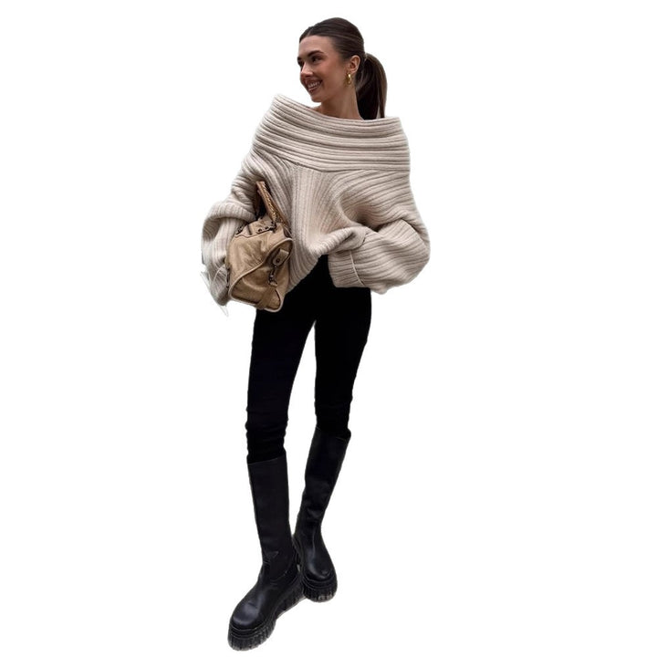 Damer Oversized Strikpullover med casual snit og voluminøse ærmer Stilla