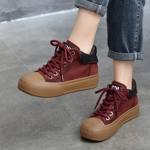 Dame High-Top Sneakers med robust ruskind og skridsikker Gummisål Stilla