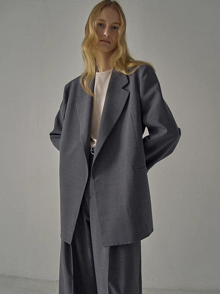 Dame Elegant Oversized-Blazer med moderne snit og generøse lommer Stilla