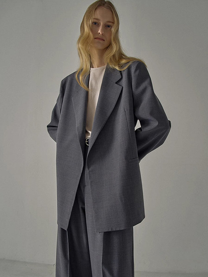 Dame Elegant Oversized-Blazer med moderne snit og generøse lommer Stilla