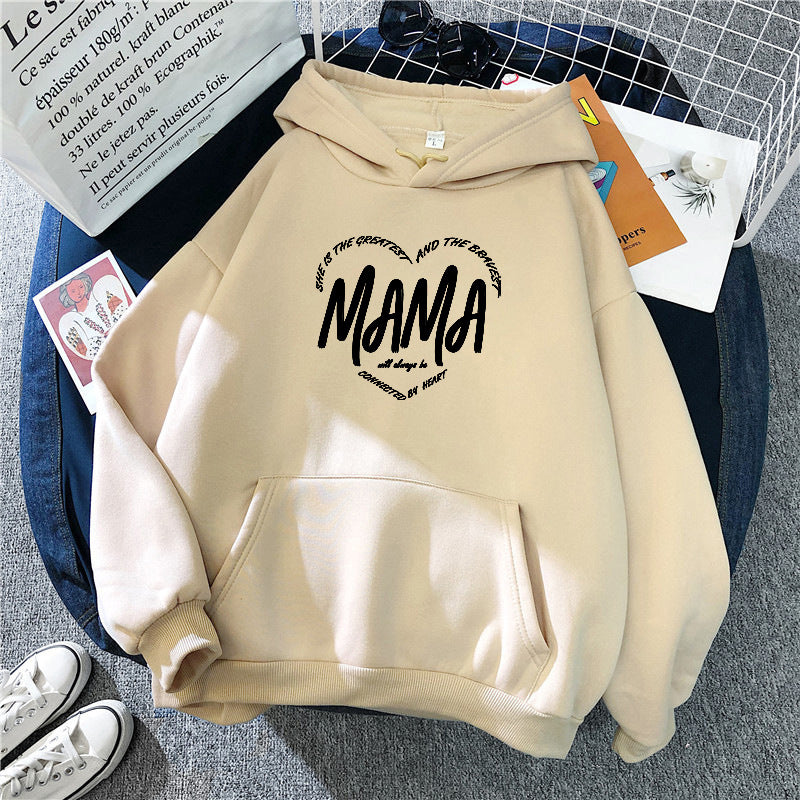 Kvindernes hætte sweatshirt med kreativ mama motiv Skovae