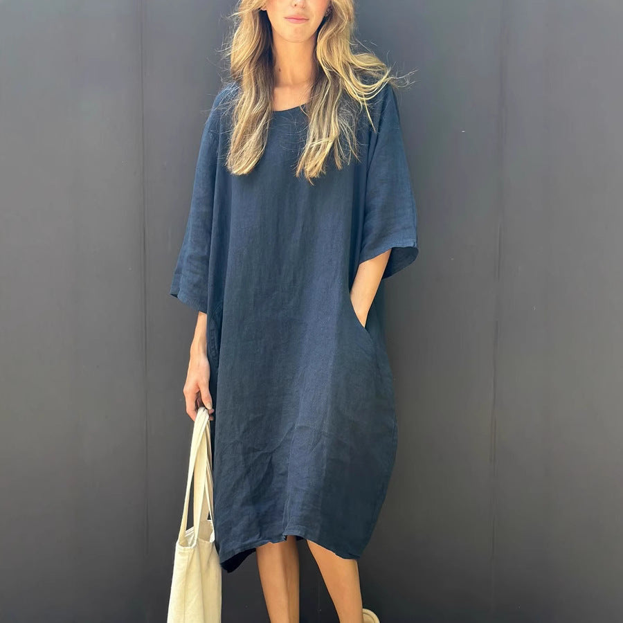 Dame luftigt Kaftan-kjole med praktiske lommer Stilla