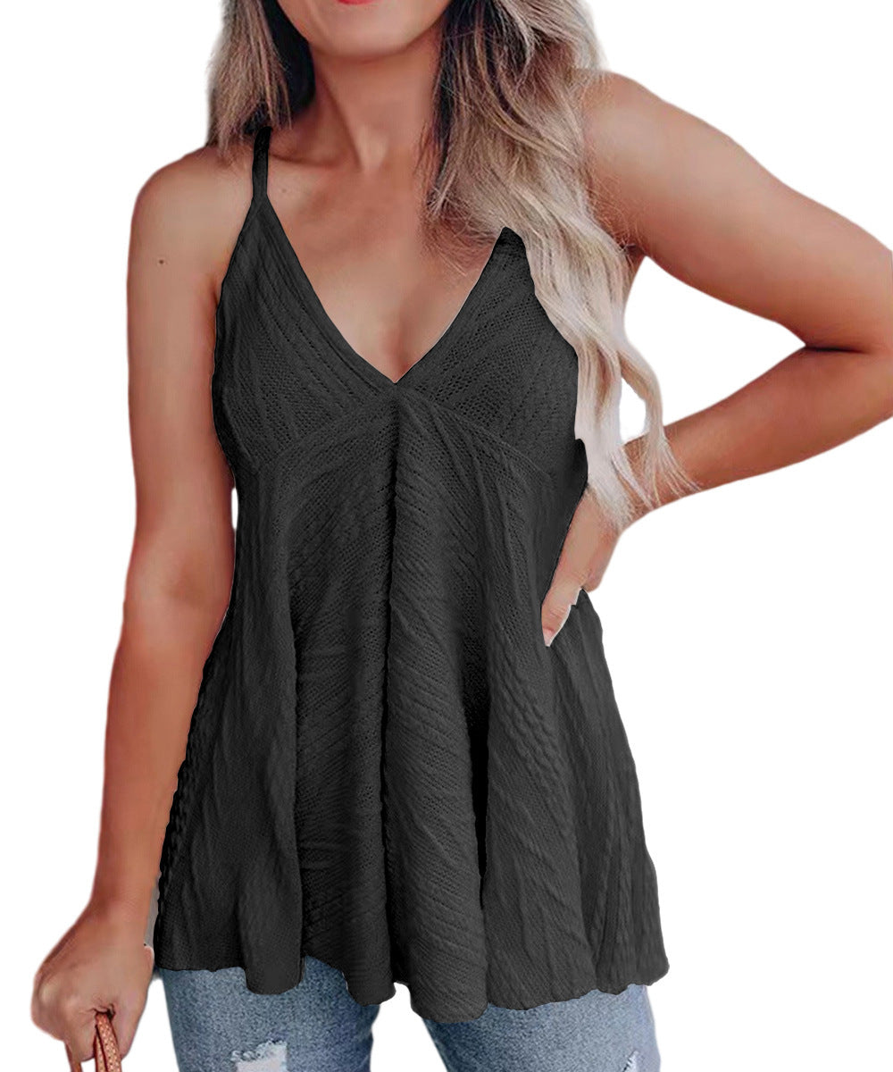 Dame Fritid Strik V-Udskæring Tanktop Stilla