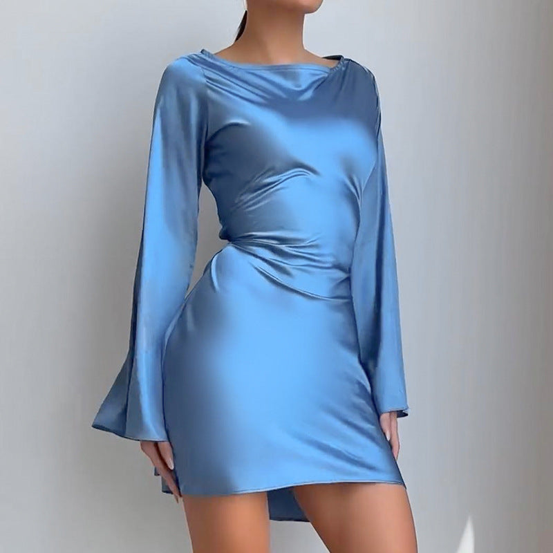 Dame Elegante Vrikle-Mini-Kjole Stilla