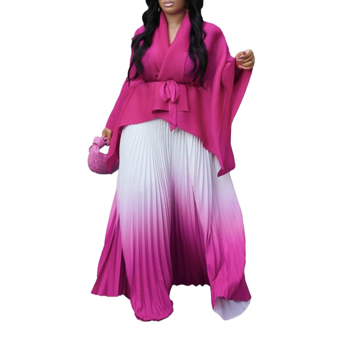 Dame Plisseret Kjole med asymmetrisk Overdel og elegant Wrap-Design Stilla