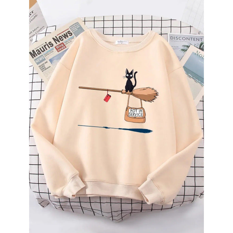 Kvinders sweatshirt med kreativ kat design Skovae