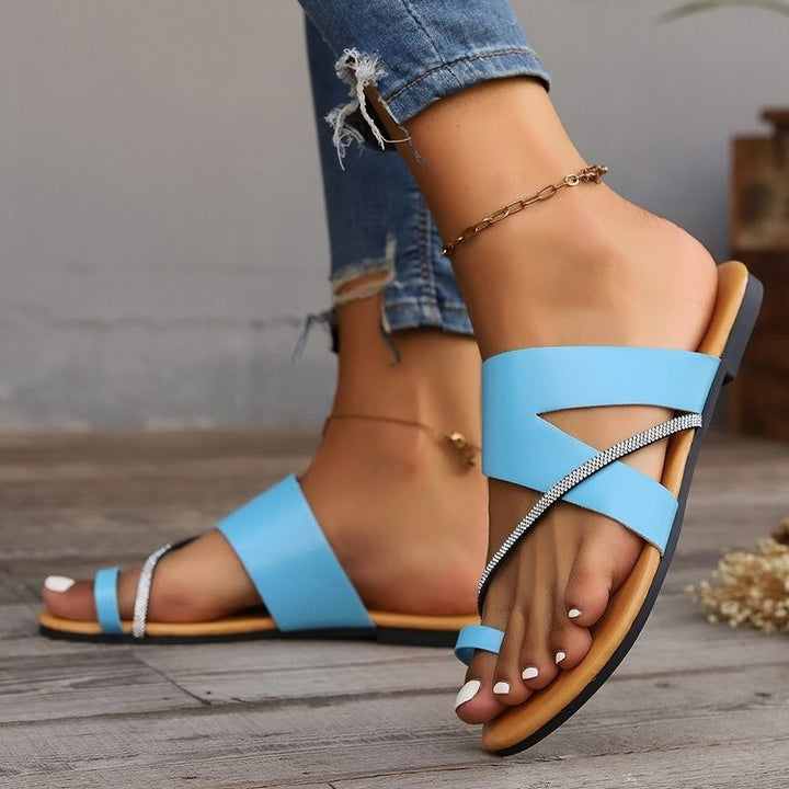 Dame elegante krydsrem slide sandaler Stilla