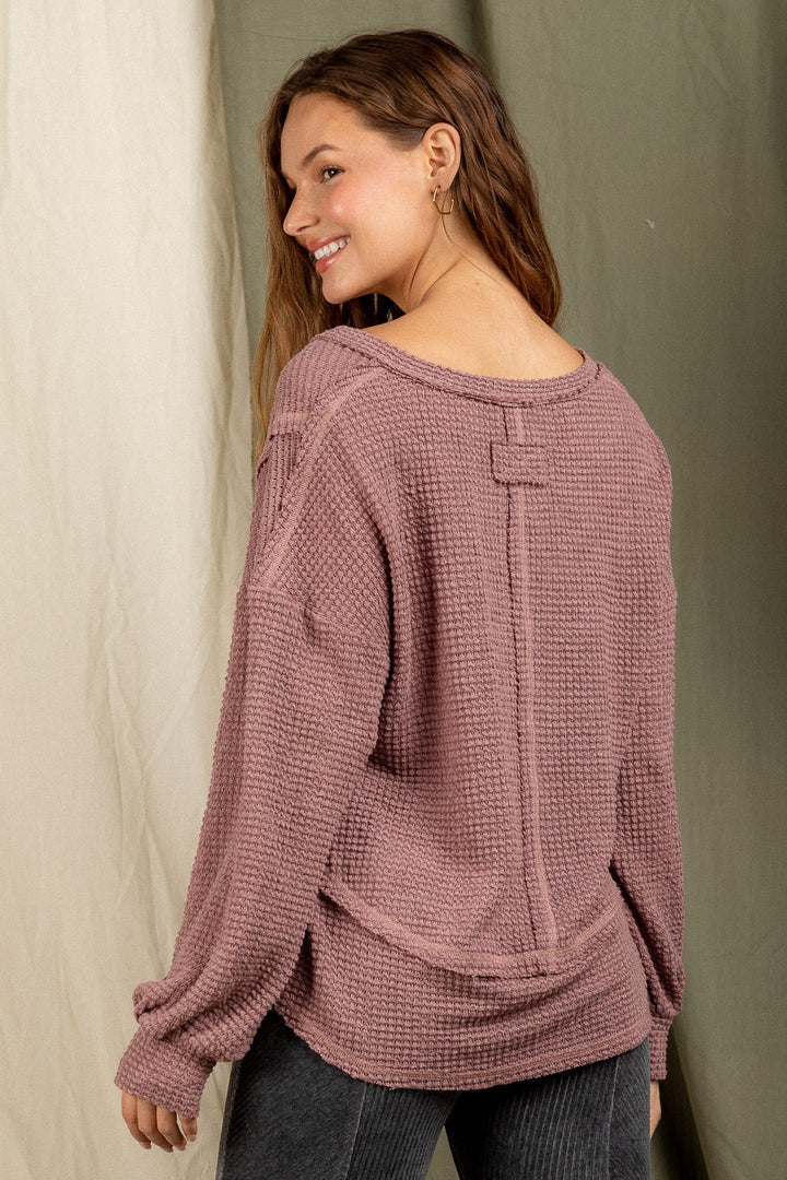 Stilla | Mode V-hals Langærmet Løs Strikket Sweatshirt