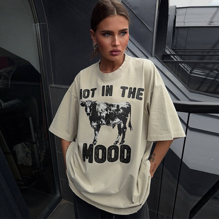 Dame Oversized T-Shirt med iøjnefaldende grafiktryk Stilla