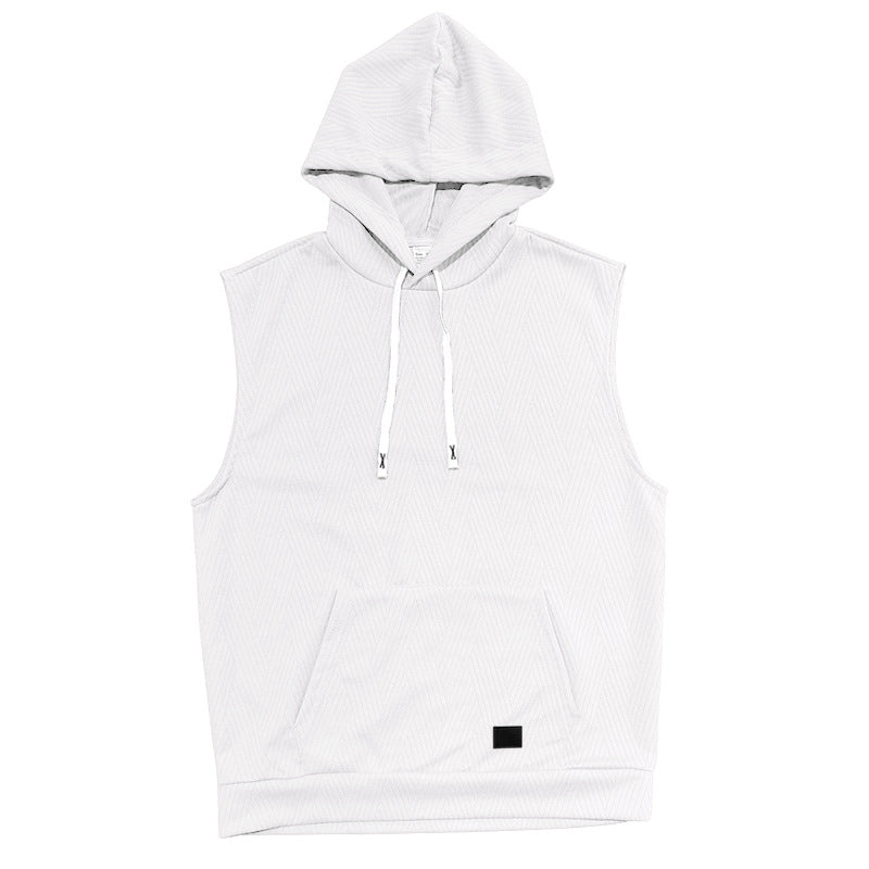 Herre ærmeløs hoodie sweatshirt med moderne rombmønster Stilla