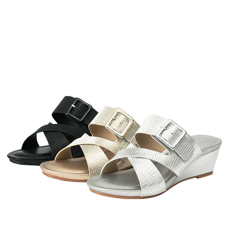 Dame kile sandaler med elegant rem og glimmerdetaljer Stilla
