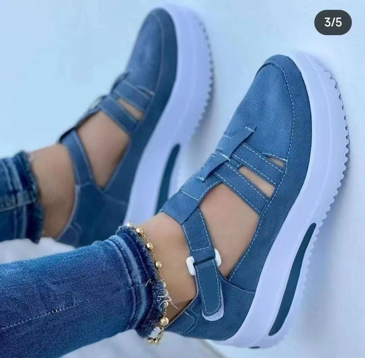 Dame Sporty Slip-On Sneakers med elastiske stropper og skridsikker sål Stilla