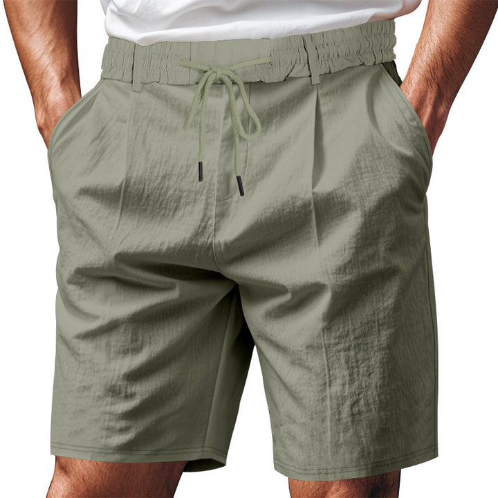 Herrer knæ-lange lette funktionelle shorts med elastisk talje, snortræk og dybe stiklommer Skovae